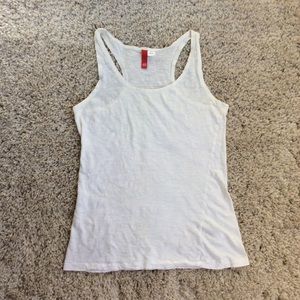 White Scoop-neck Racerback Tank Top
